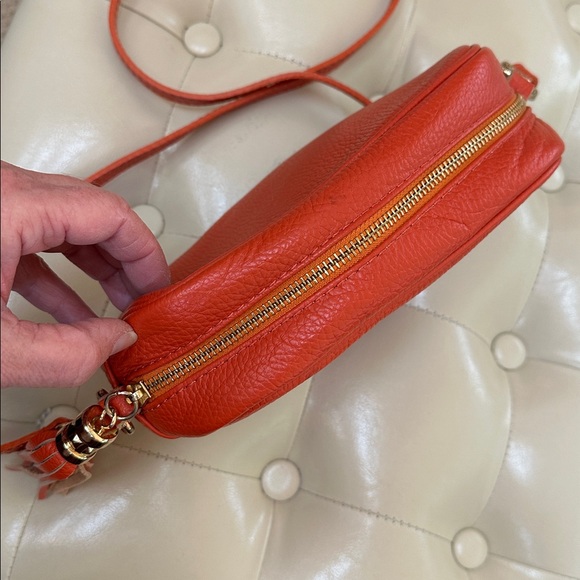 Vera Pelle genuine leather Orange Crossbody Bag - Picture 12 of 13